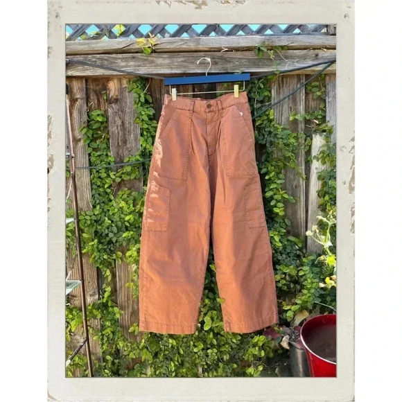 AGOLDE Mari High Waisted Utility Balloon Baggy Cargo CARAMEL burnt orange Pants